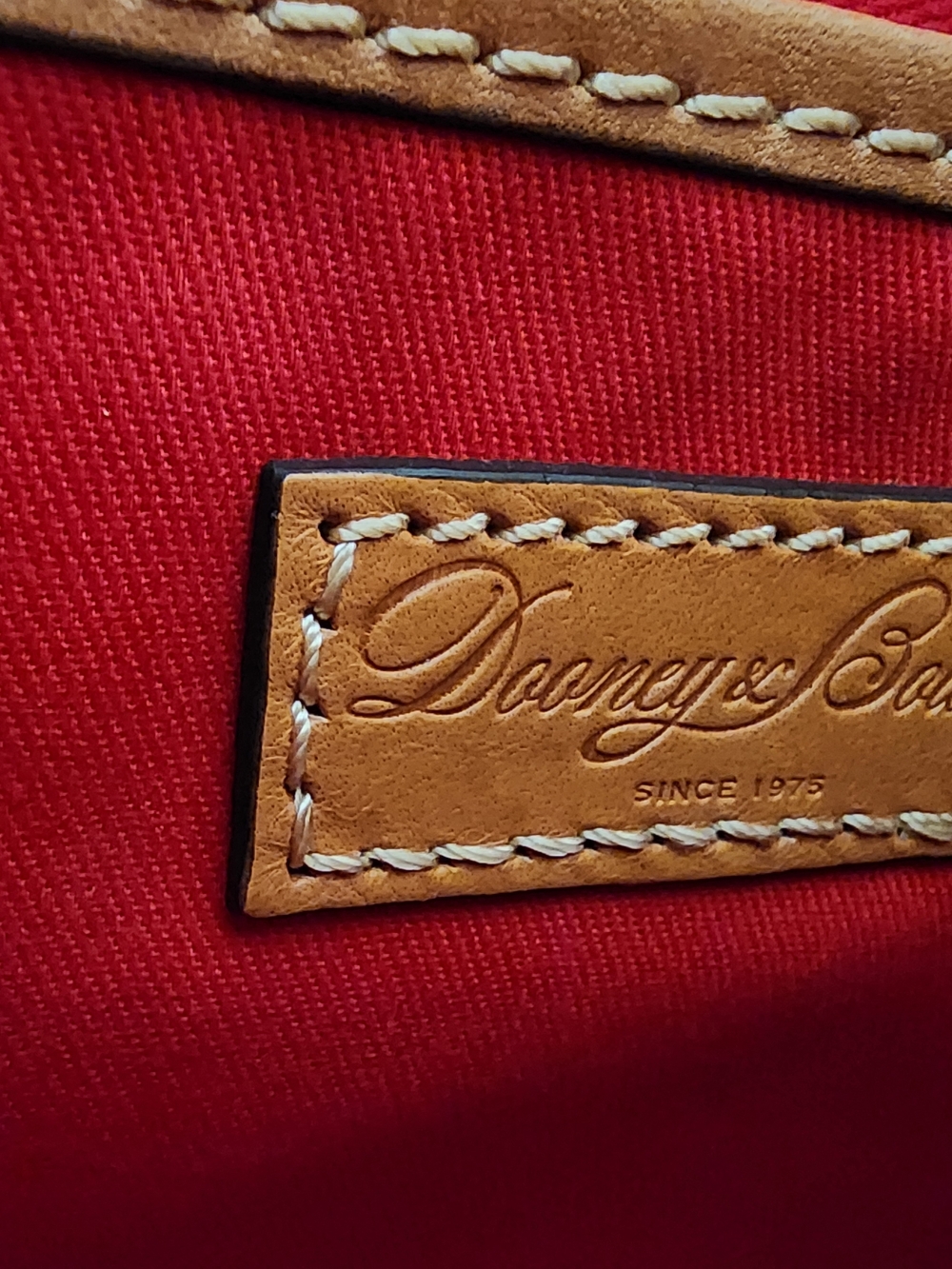 Dooney & Bourke Red Leather Tote with Tan Handles - Picture 7 of 14